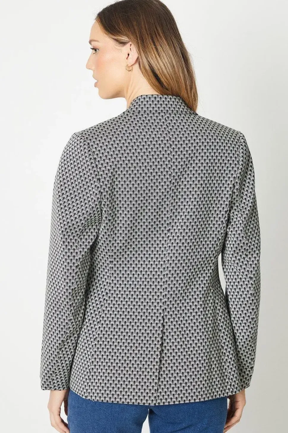 Geo Jacquard Longline Blazer