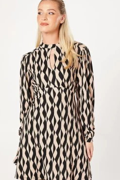 Geo Keyhole Mini Dress