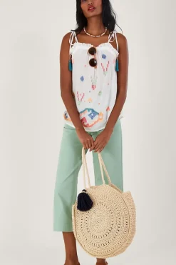 Geometric Embroidered Cami Top