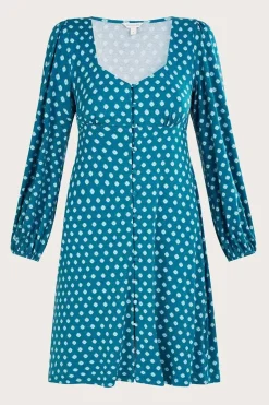Geometric Print Babydoll Short Jersey Dress