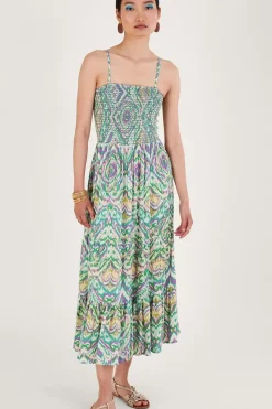 Geometric Print Bandeau Dress