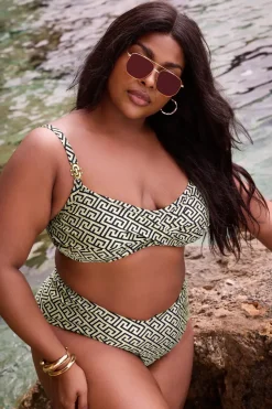 Geometric Print Bikini Top