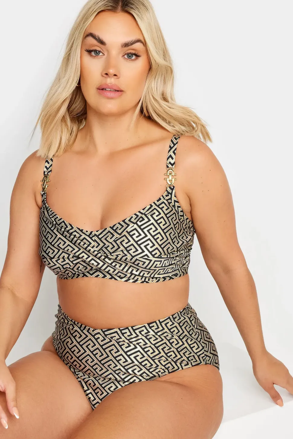 Geometric Print Bikini Top