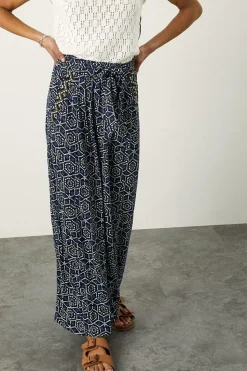 Geometric Print Jersey Maxi Skirt
