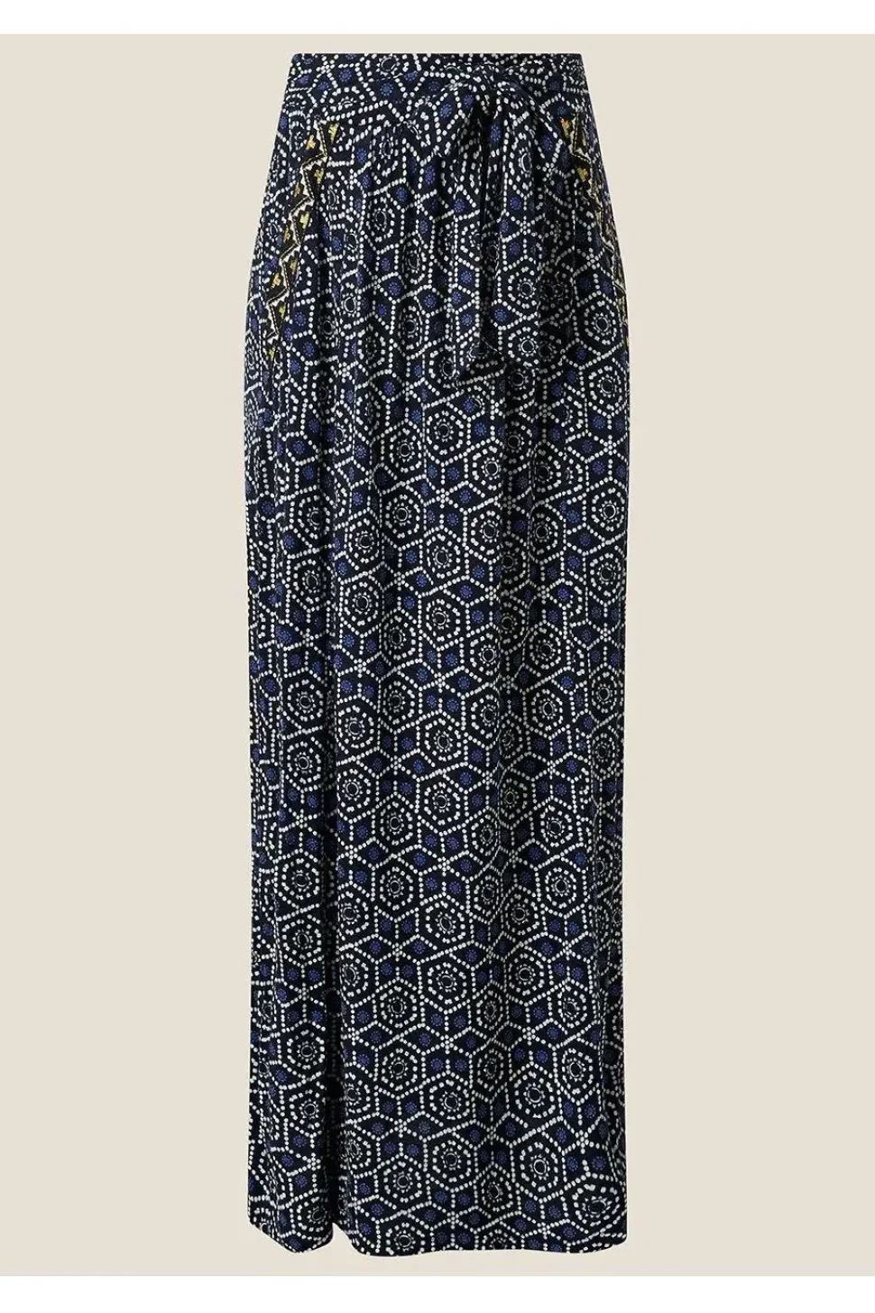 Geometric Print Jersey Maxi Skirt