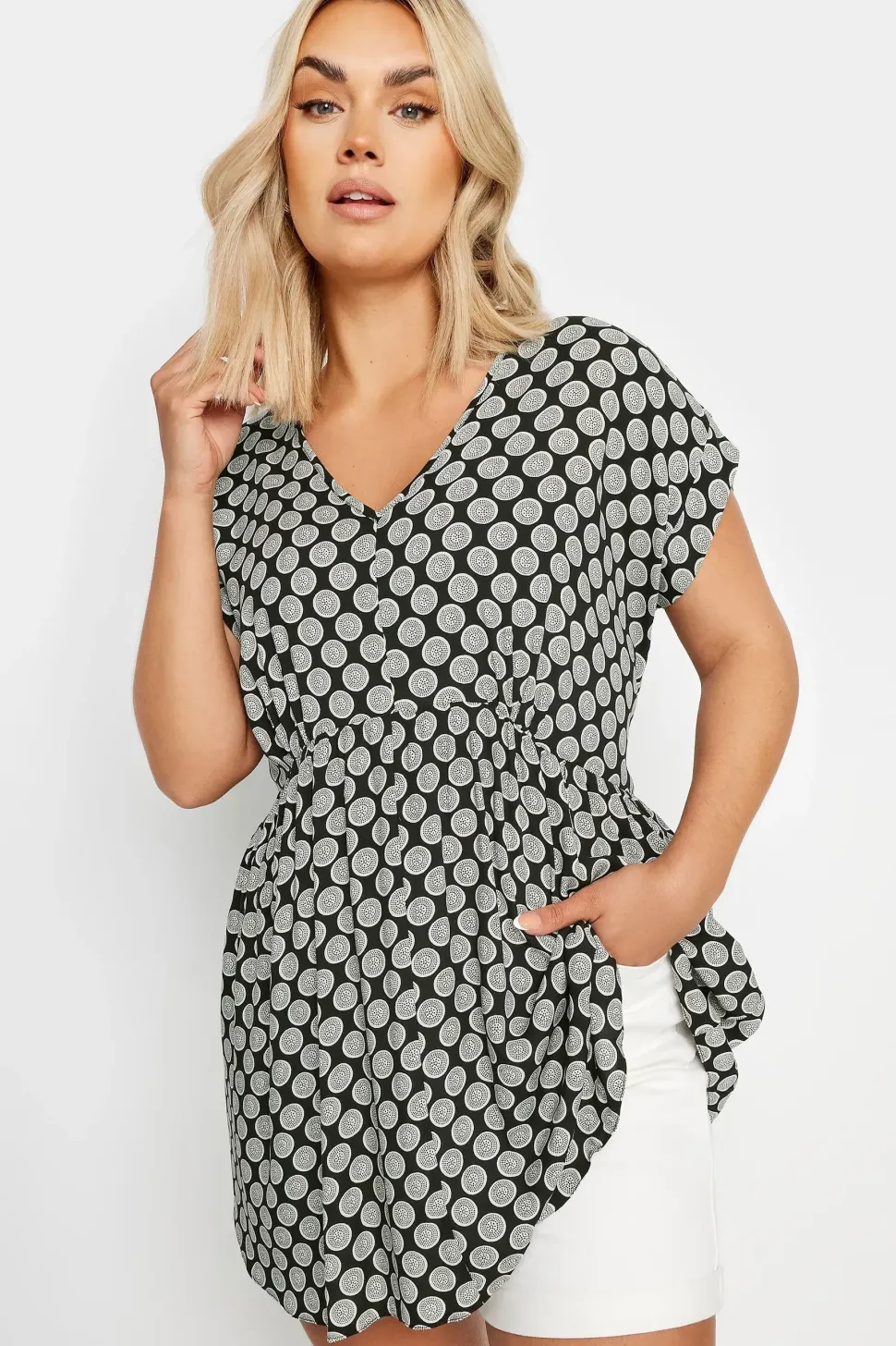 Geometric Print Tunic Top