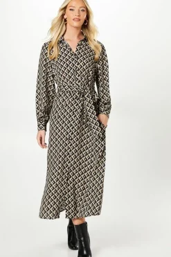 Geo Midi Shirt Dress