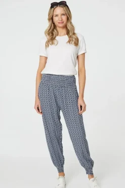 Geo Print Pocket Detail Harem Pants