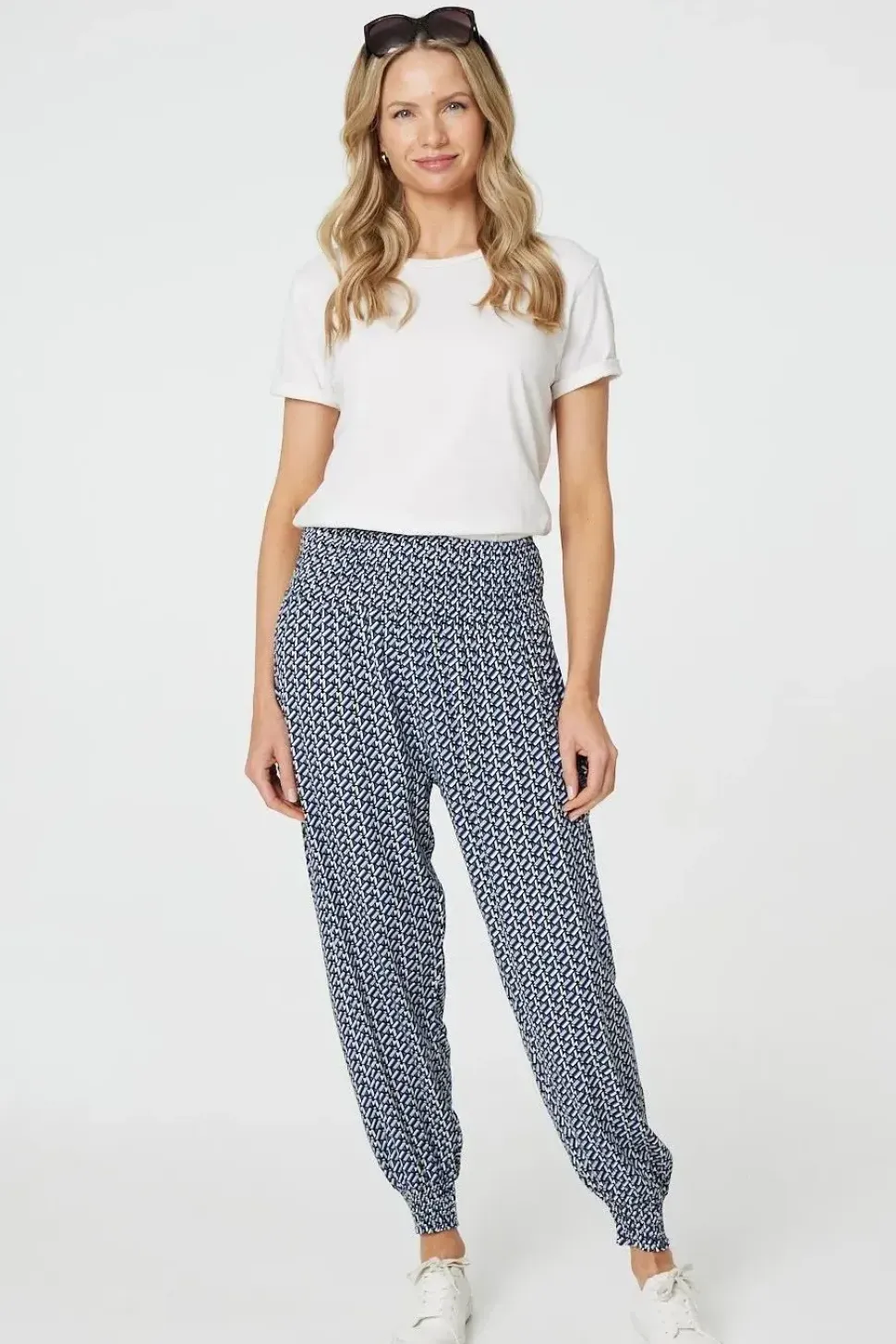 Geo Print Pocket Detail Harem Pants