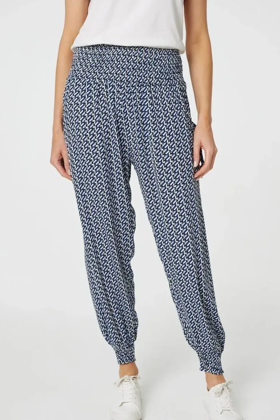 Geo Print Pocket Detail Harem Pants