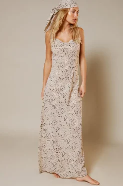 Georgette Animal Foil Cowl Maxi And Headscarf