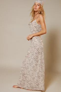 Georgette Animal Foil Cowl Maxi And Headscarf