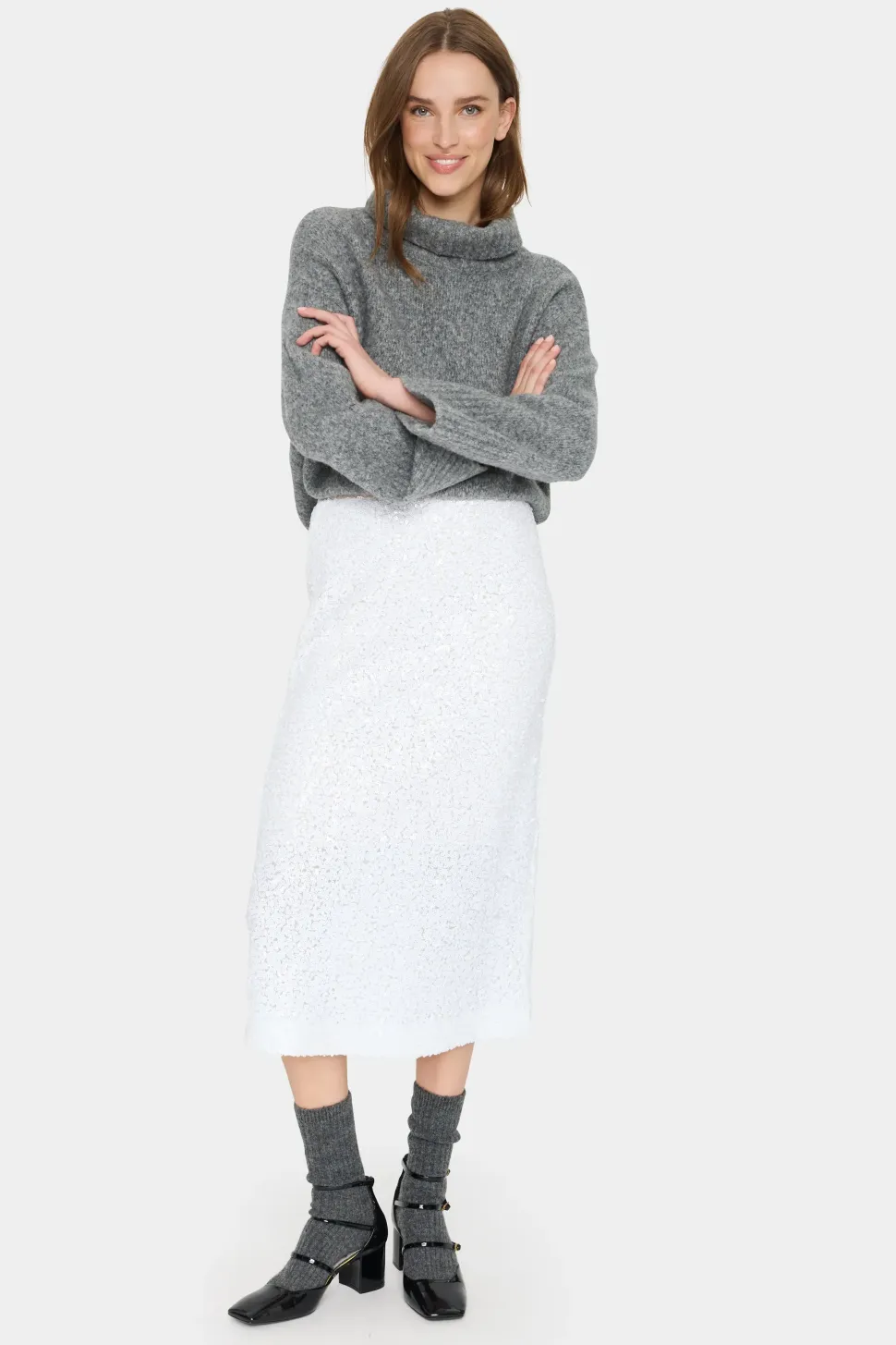 GertrudeSZ Sequin Midi Skirt-