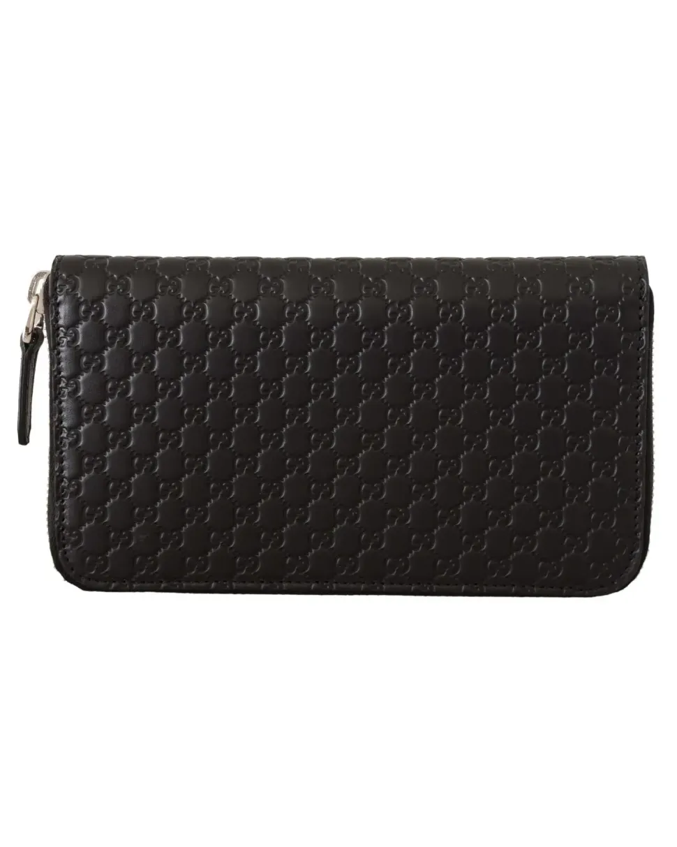 GG Supreme Canvas Zip Around Wallet Black