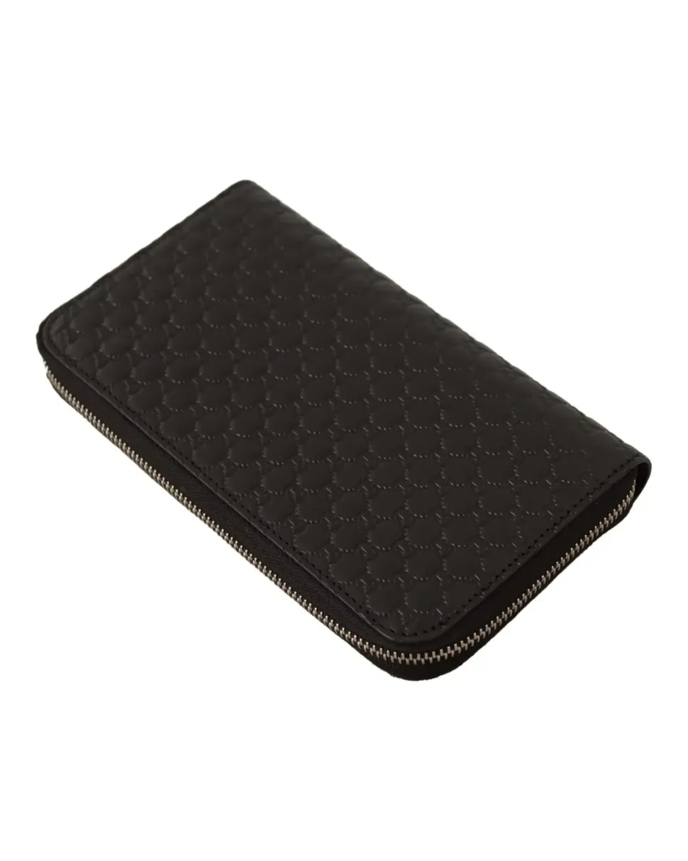 GG Supreme Canvas Zip Around Wallet Black