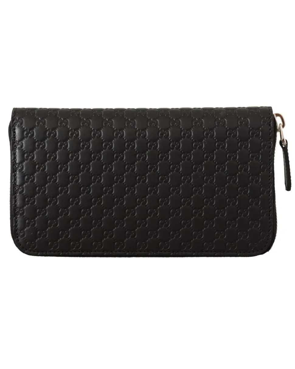 GG Supreme Canvas Zip Around Wallet Black