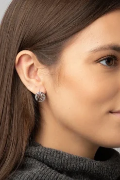 Gift Packaged 'Ana' Rhodium Plated 925 Silver & Cubic Zirconia Branch Earrings