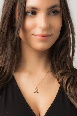 Gift Packaged 'Anson' 18ct Yellow Gold Plated 925 Silver Ribbon Design Necklace
