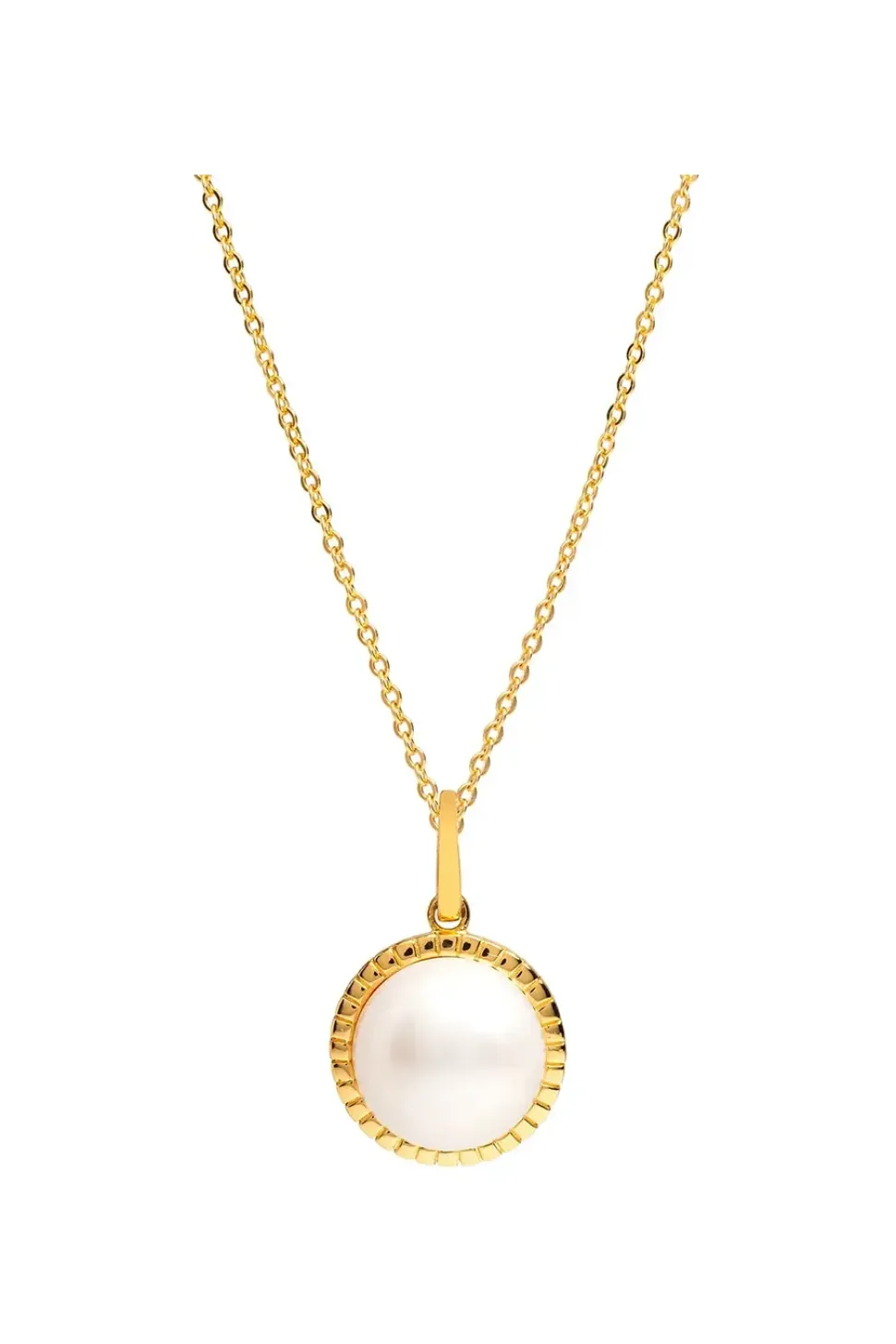 Gift Packaged 'Cosmos' 18ct Yellow Gold Plated 925 Silver Pearl Necklace
