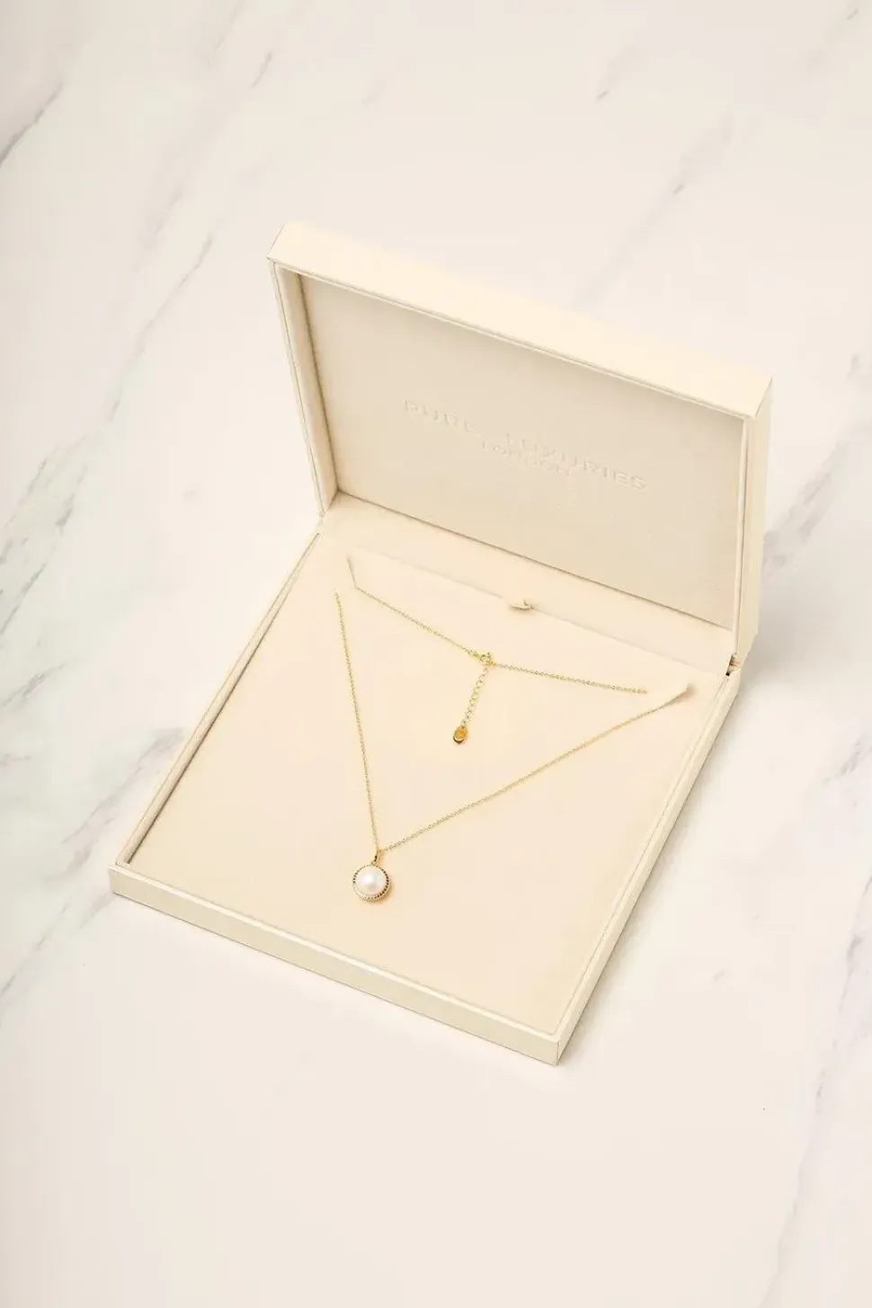 Gift Packaged 'Cosmos' 18ct Yellow Gold Plated 925 Silver Pearl Necklace