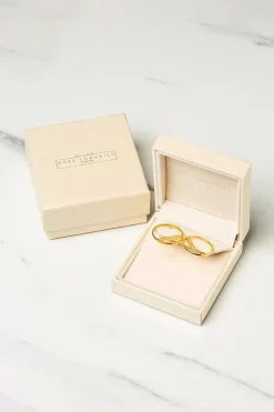 Gift Packaged 'Equinox' 18ct Yellow Gold Plated 925 Silver & Cubic Zirconia Earrings