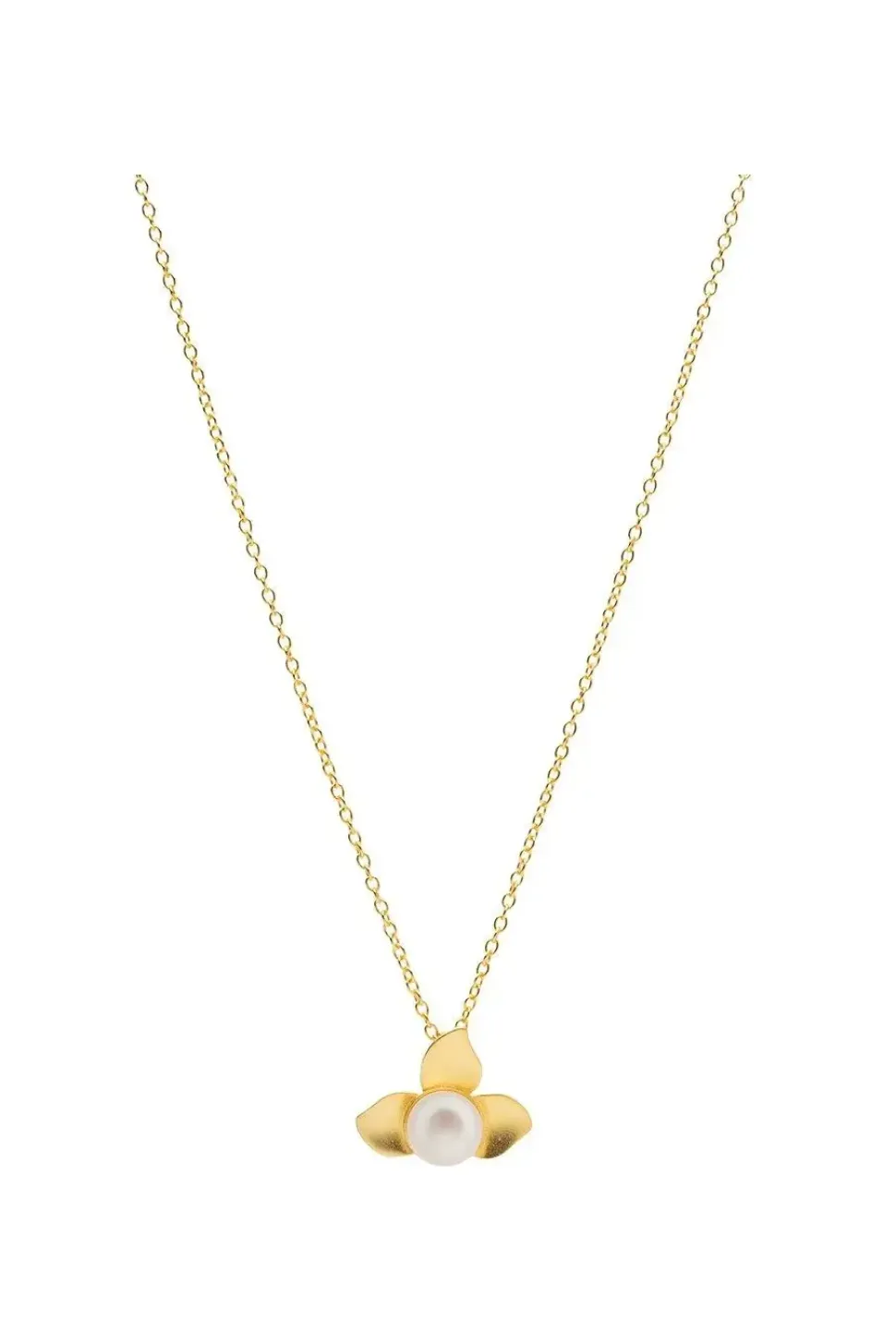 Gift Packaged 'Everleigh' 18ct Yellow Gold 925 Silver & Pearl Necklace