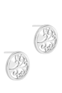 Gift Packaged 'Fosette' Rhodium 925 Silver Branch Earrings