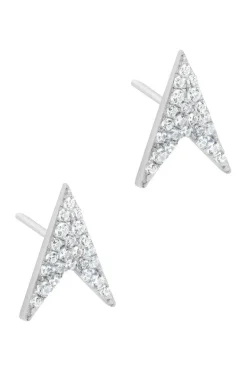 Gift Packaged 'Ines' Rhodium Plated 925 Silver Arrow Earrings