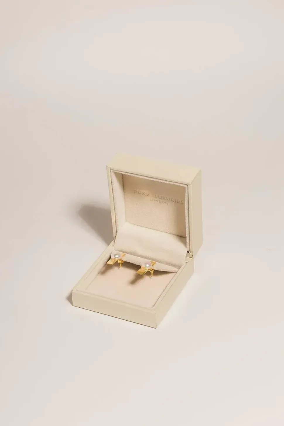 Gift Packaged 'Kitty' 18ct Yellow Gold Plated 925 Silver Linear Bar & Freshwater Pearl Earrings
