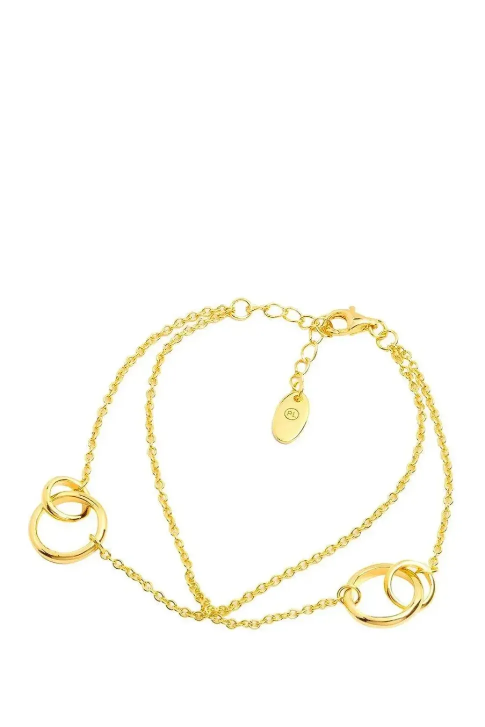 Gift Packaged 'Sieger' 18ct Yellow Gold Plated 925 Silver Dual Bracelet