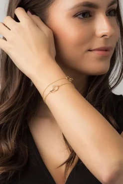 Gift Packaged 'Sieger' 18ct Yellow Gold Plated 925 Silver Dual Bracelet