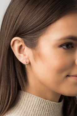Gift Packaged 'Strand' 18ct Yellow Gold Plated 925 Silver & Cubic Zirconia Earrings