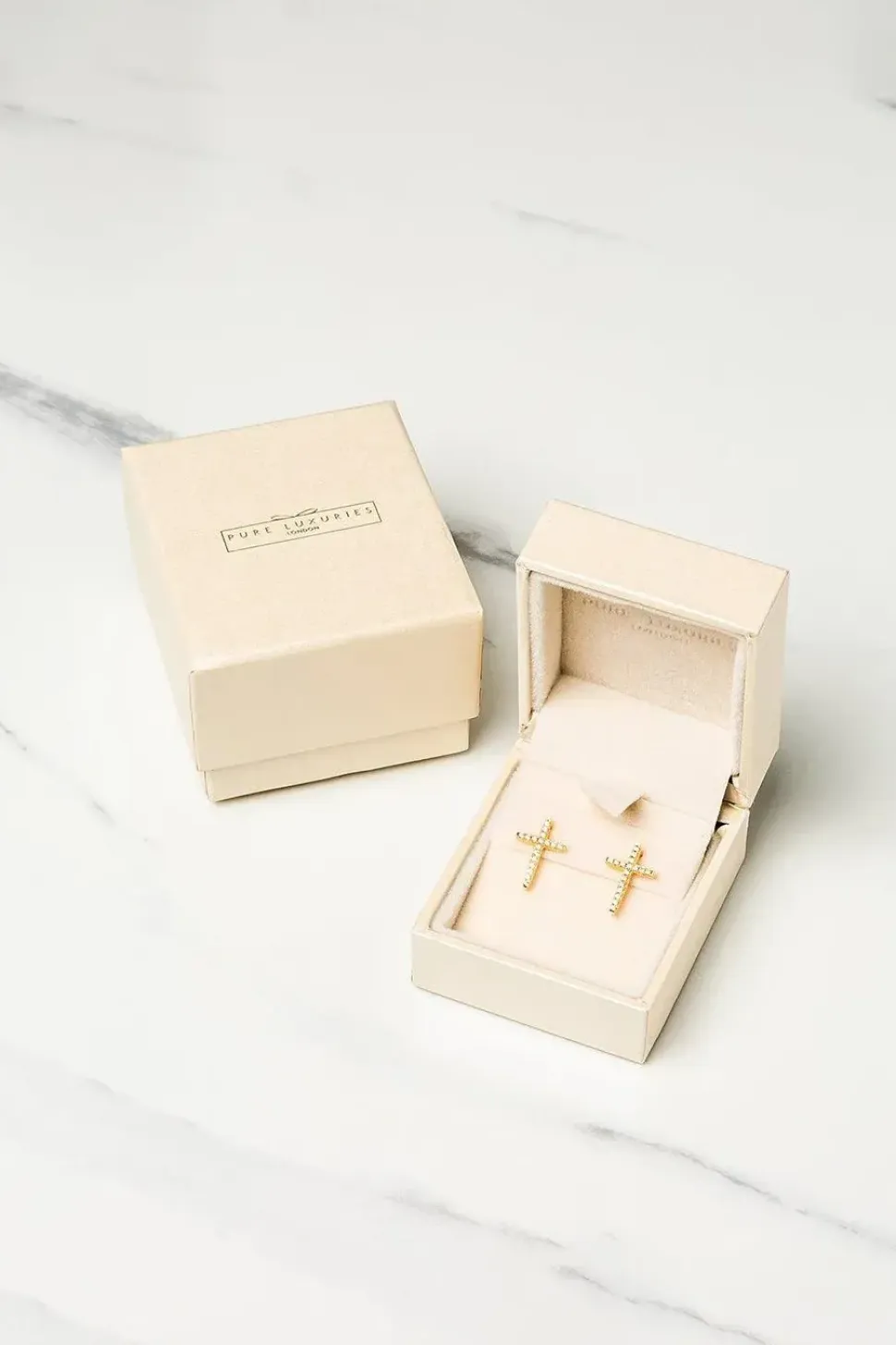 Gift Packaged 'Strand' 18ct Yellow Gold Plated 925 Silver & Cubic Zirconia Earrings