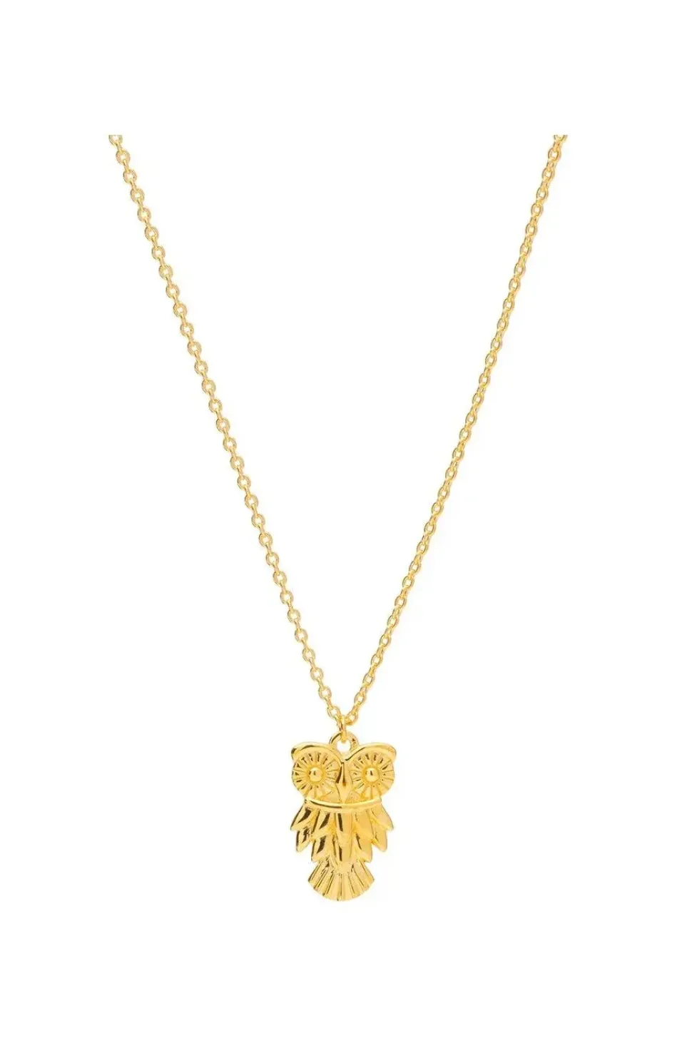 Gift Packaged 'Vera' 18ct Yellow Gold Plated 925 Silver Owl Necklace