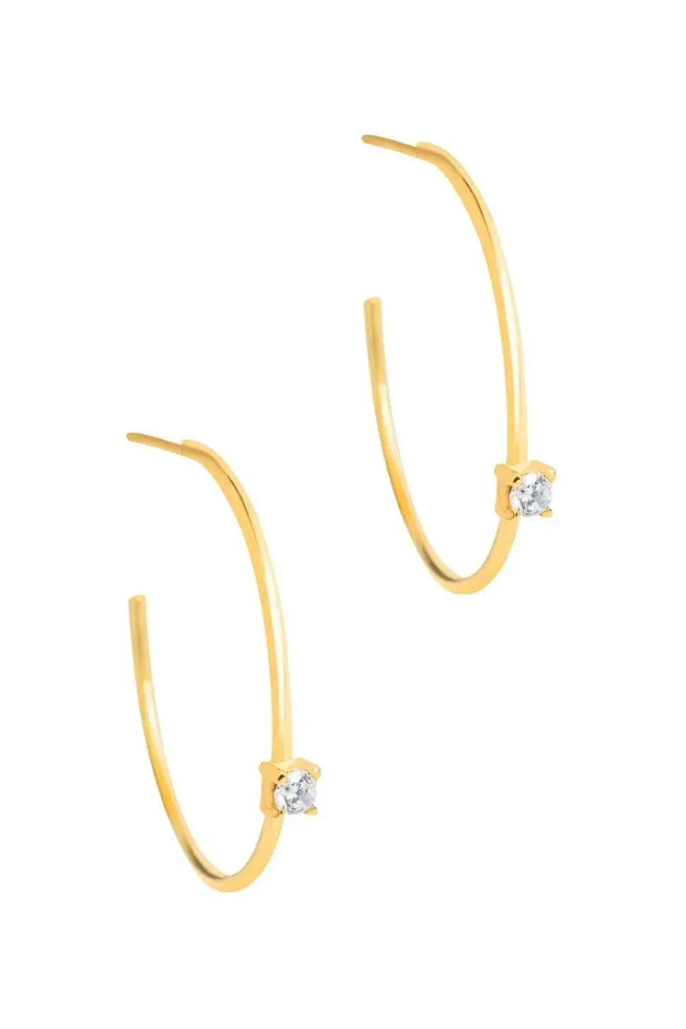 Gift Packaged 'Vilma' 18ct Yellow Gold Plated 925 Silver Open Hoop Earrings