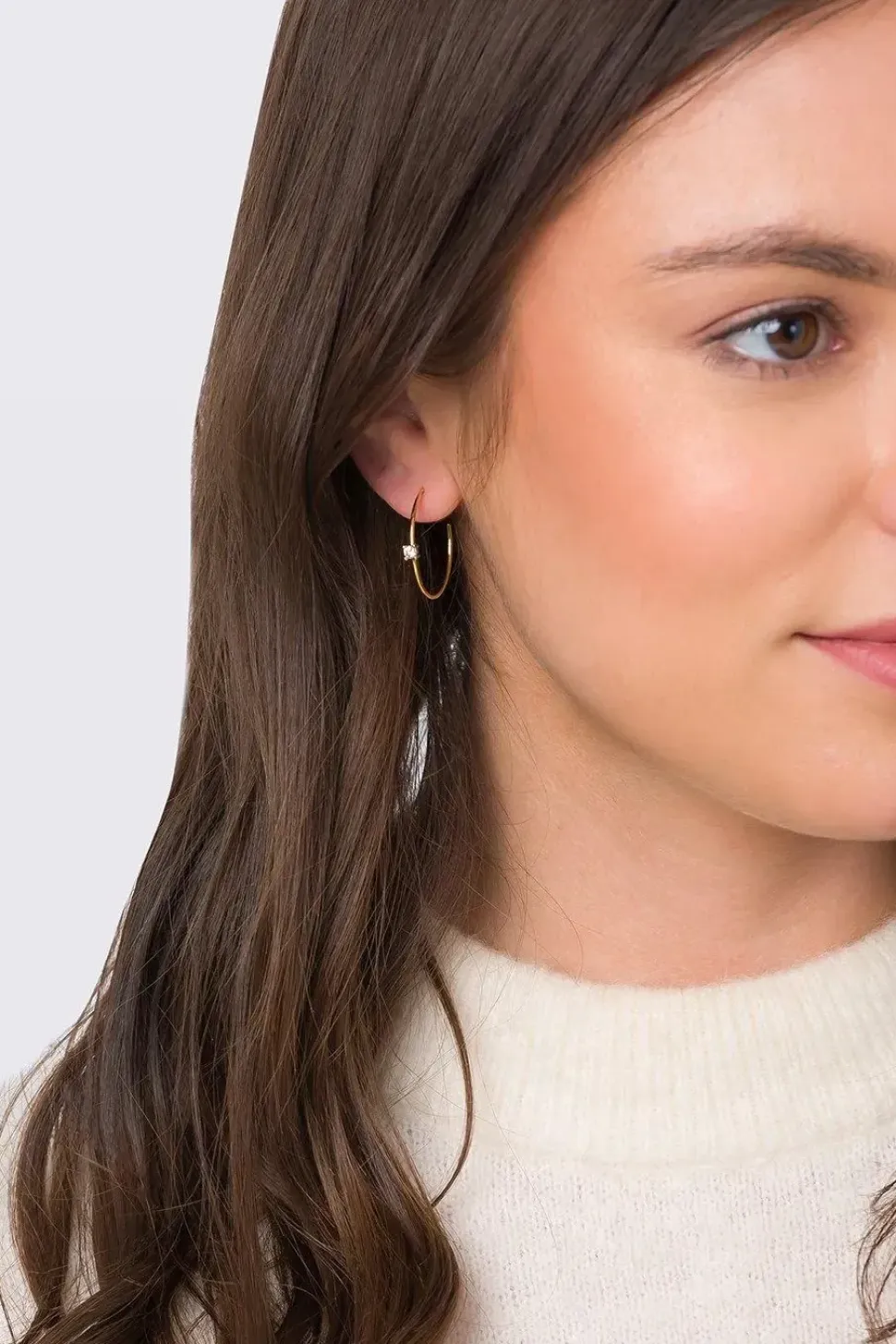 Gift Packaged 'Vilma' 18ct Yellow Gold Plated 925 Silver Open Hoop Earrings