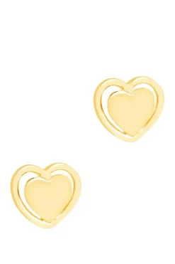 Gift Packaged 'Violette' 18ct Gold Plated 925 Silver Heart Earrings