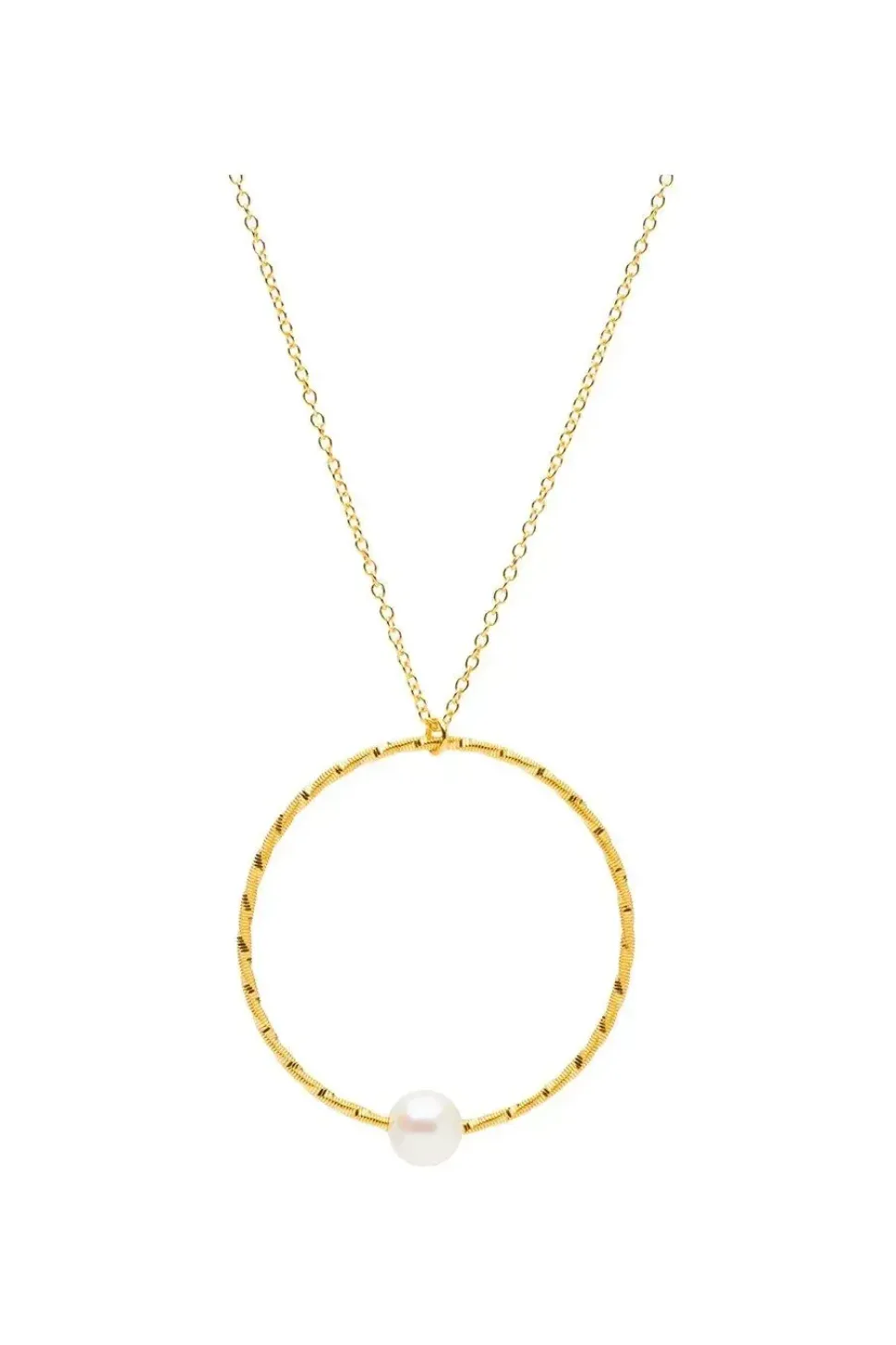 Gift Packaged 'Ximena' 18ct Yellow Gold 925 Silver & Pearl Necklace