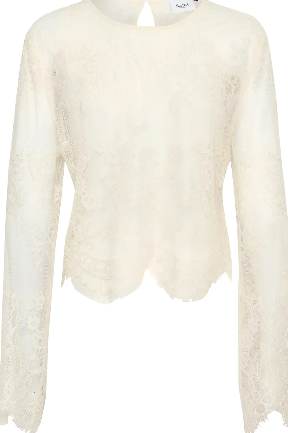 GigiSZ Long Sleeve Sheer Lace Blouse-