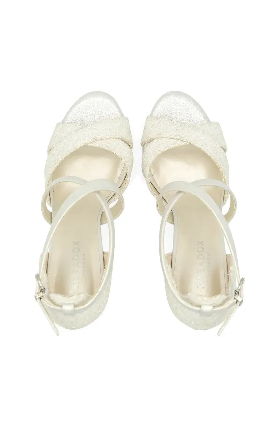 Glitter 'Carina' High Block Heel Sandals