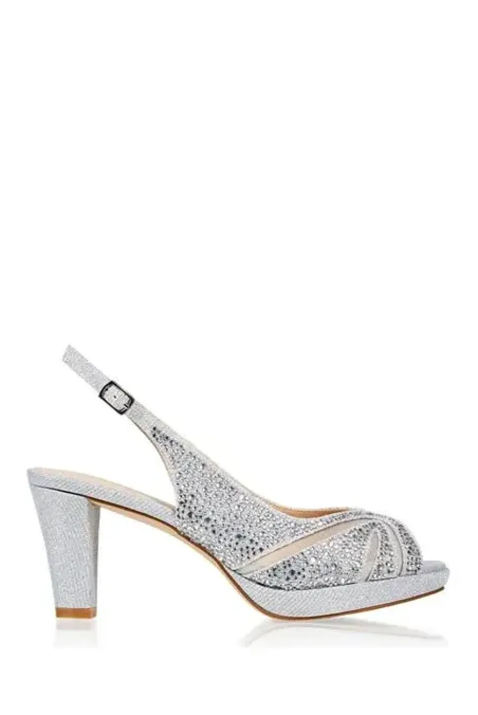 Glitter 'Linda' Low Platform Sling Back Sandal