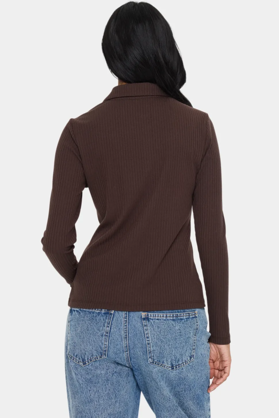 GodaSZ Spread Collar Rib Knit Cardigan-
