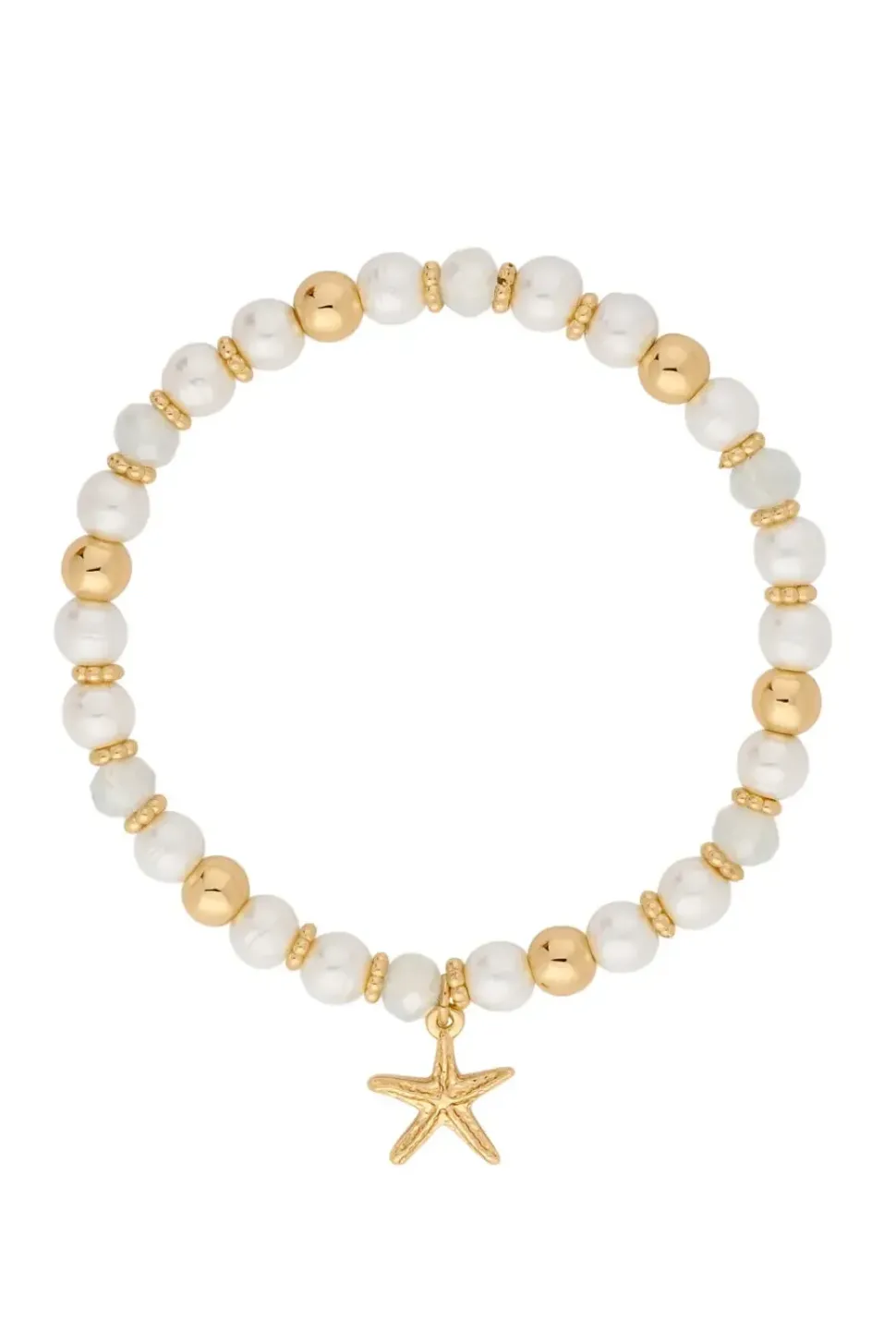Gold Beaded Charm Coastal Bracelet - Gift Boxed