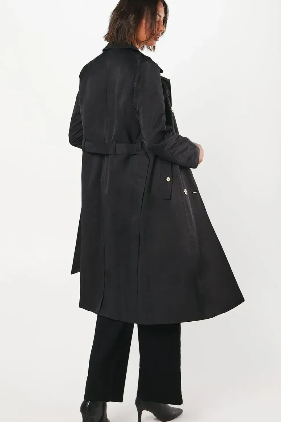 Gold Button Trench Coat
