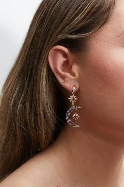 Gold Celestial Charm Mismatch Earrings