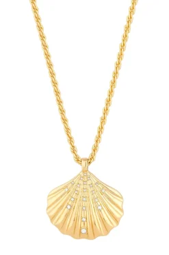 Gold Oversized Shell Necklace - Gift Boxed