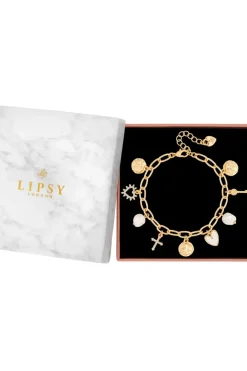 Gold Plated And Pearl Talisman Charm Bracelet - Gift Boxed