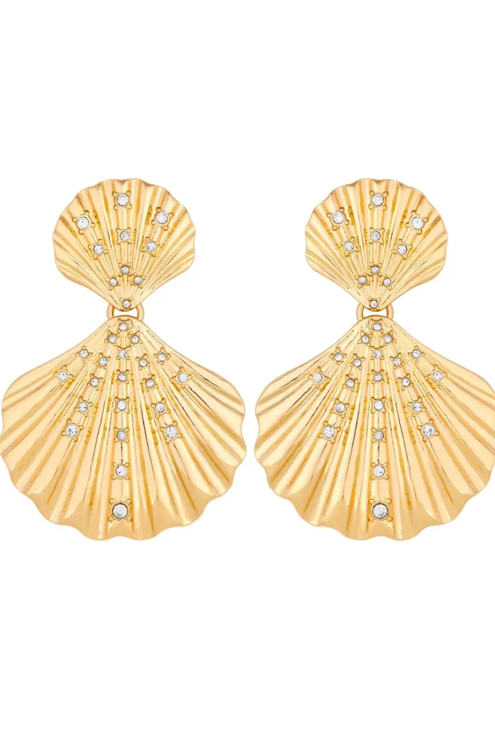 Gold Plated Oversized Shell Earrings