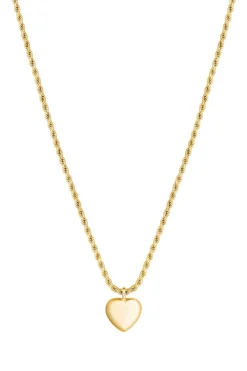 Gold Plated Sterling Silver 925 Polished Heart Necklace