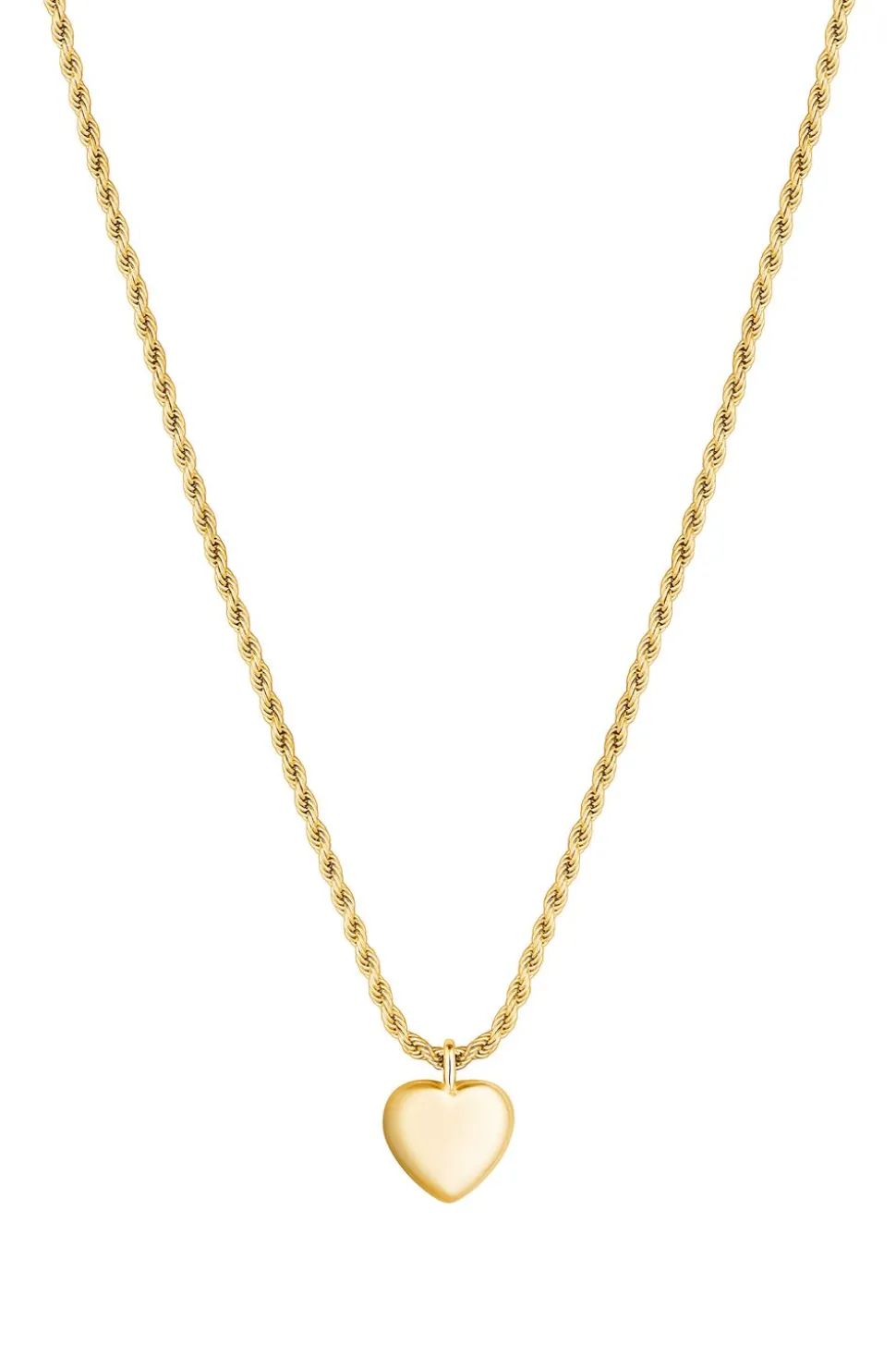 Gold Plated Sterling Silver 925 Polished Heart Necklace
